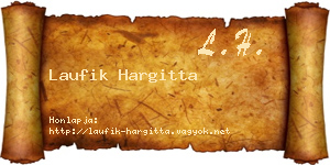 Laufik Hargitta névjegykártya